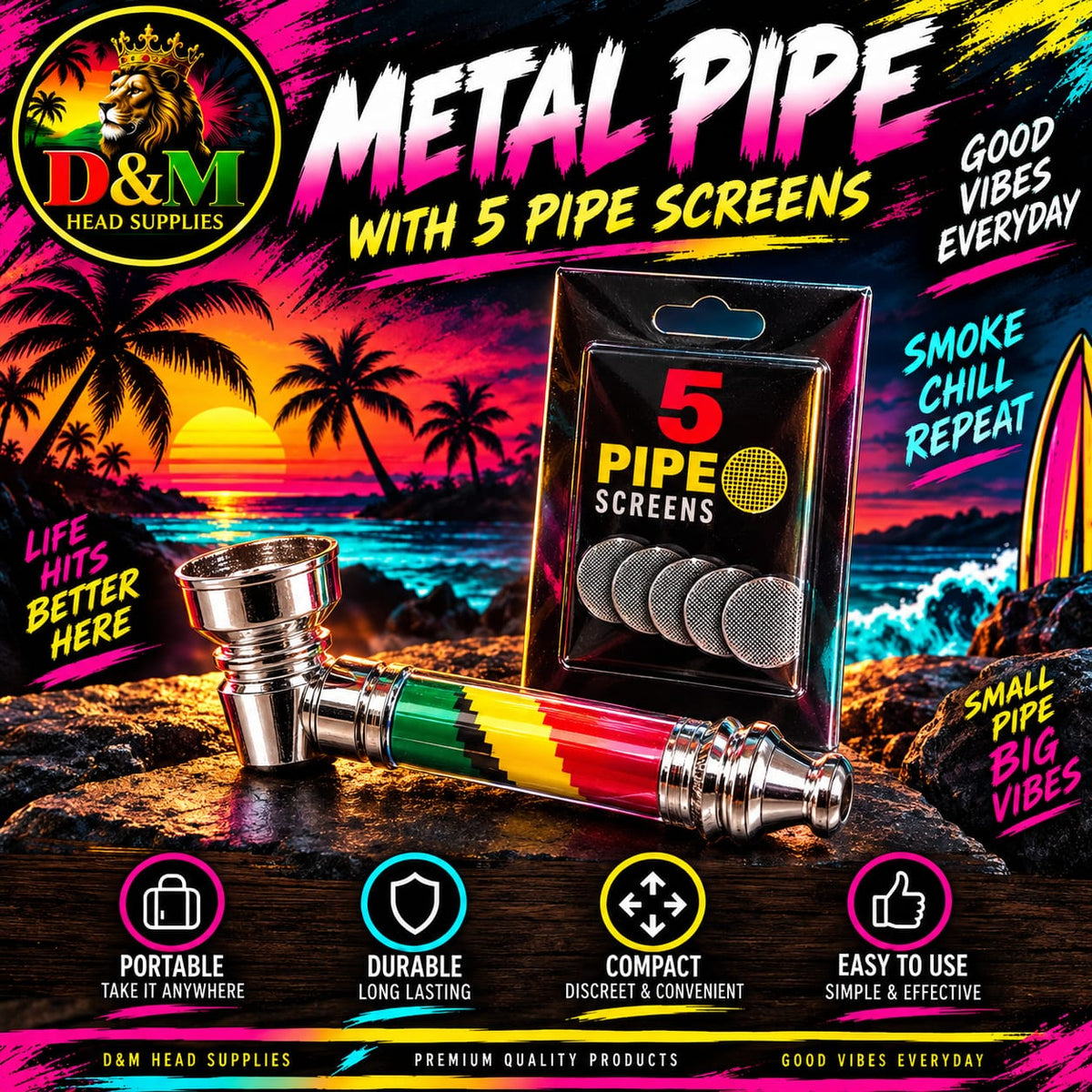 Metal smoking pipe