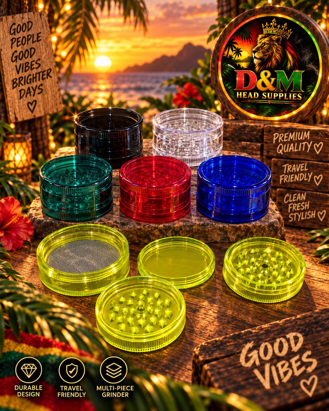 5 part plastic grinder