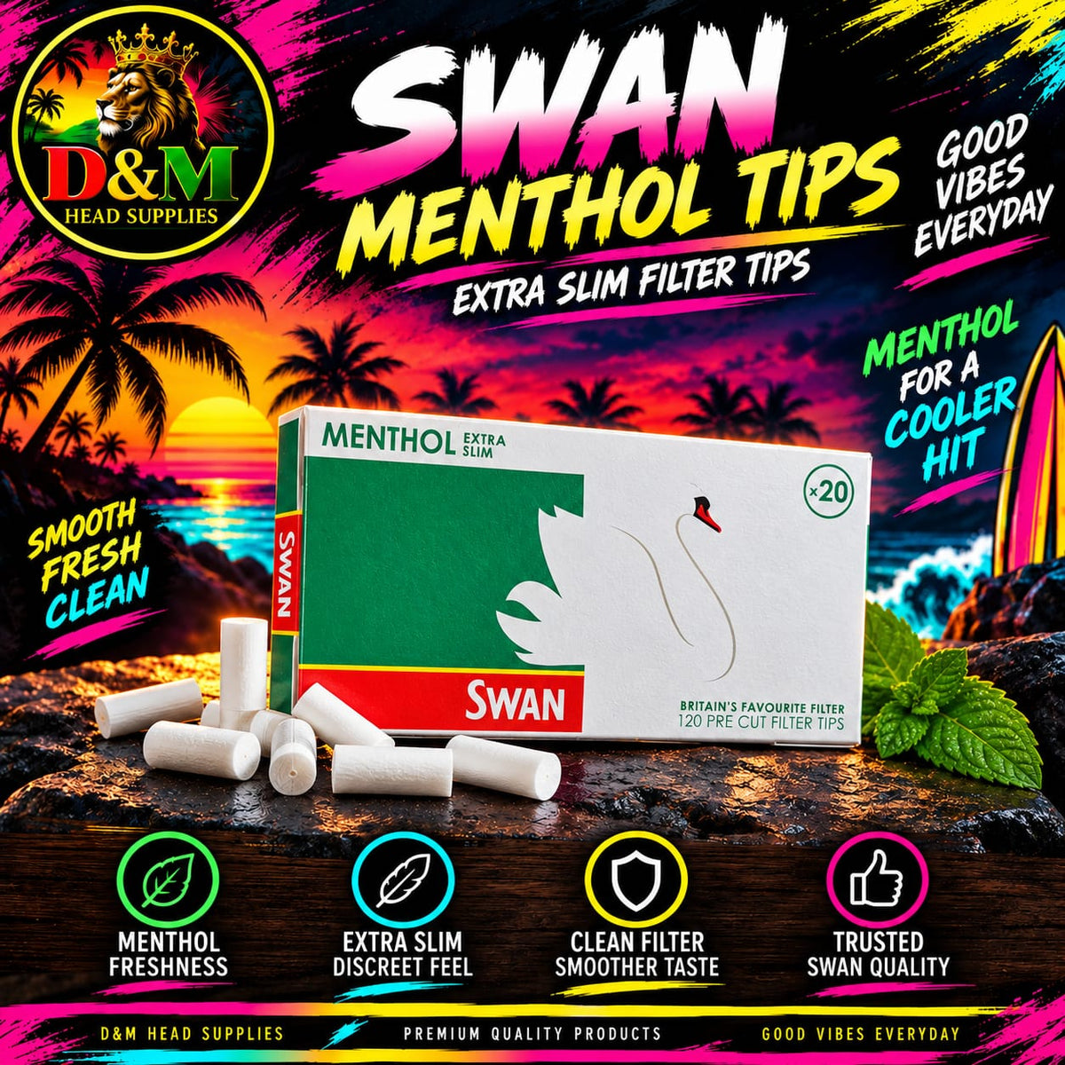 Swan extra slim menthol filters