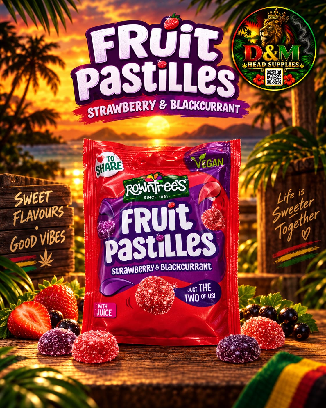 Red and black fruit pastels