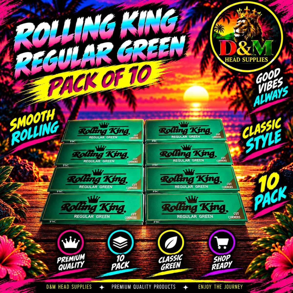 Regular green rolling papers
