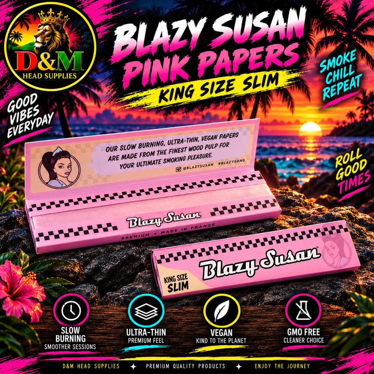 Blazy susan pink king size rolling paper